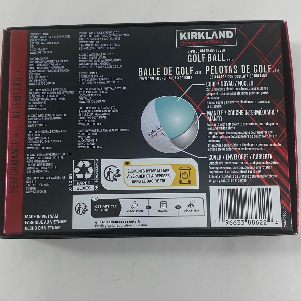 Kirkland Signature 1 Urethane Cover Golf Balls v3.0 /24 Total Balls NEW in BOX - Picture 5 of 9